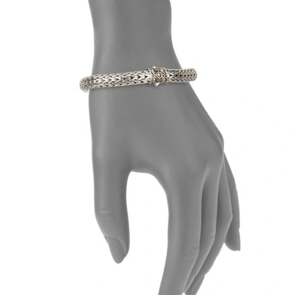 John Hardy Dot Sterling Silver & 18K Yellow Gold Bracelet - Picture 2 of 7